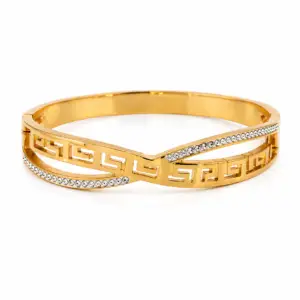 Designer Gold Zircon Bracelet Kada
