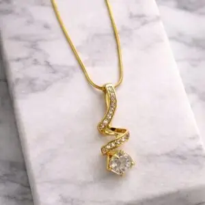 Elegant Spiral Crystal Necklace