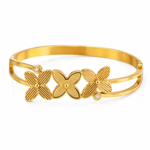 Luxury Gold Floral Bracelet Kada