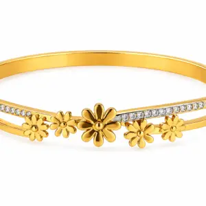 Modern Gold Flower Motif Bracelet