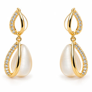 Crystal Teardrop Pearl Earring