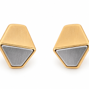 Nova Dual Tone Geometric Stud Earring