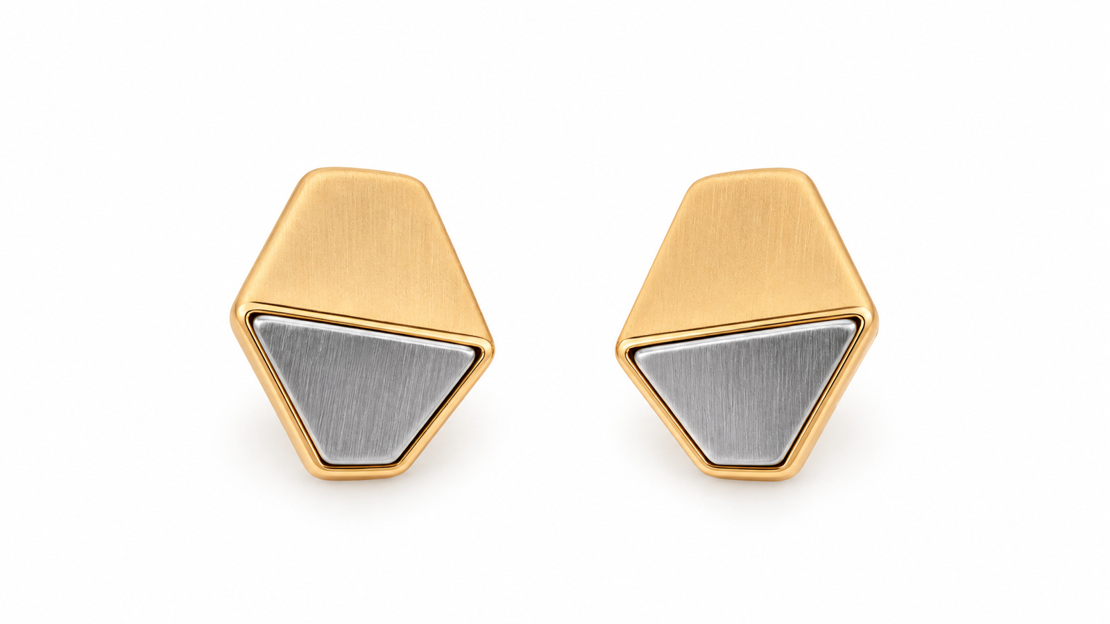 Nova Dual Tone Geometric Stud Earring