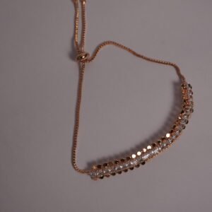 Aurora Rose Gold Crystal Bar Bracelet
