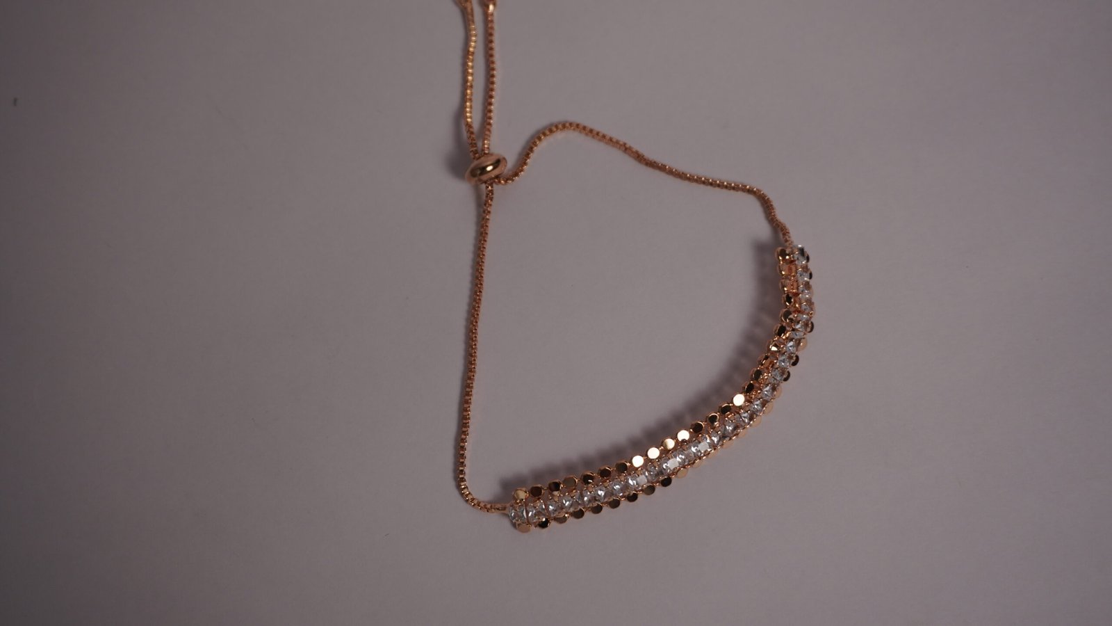 Aurora Rose Gold Crystal Bar Bracelet