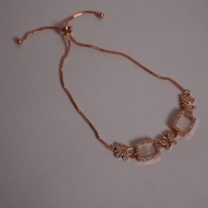 Rose Gold Butterfly Stone Bracelet