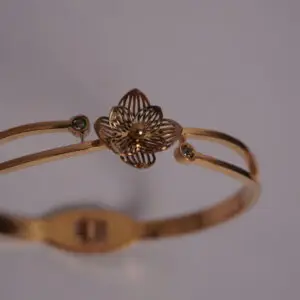 Designer Gold Blossom Bangle Bracelet