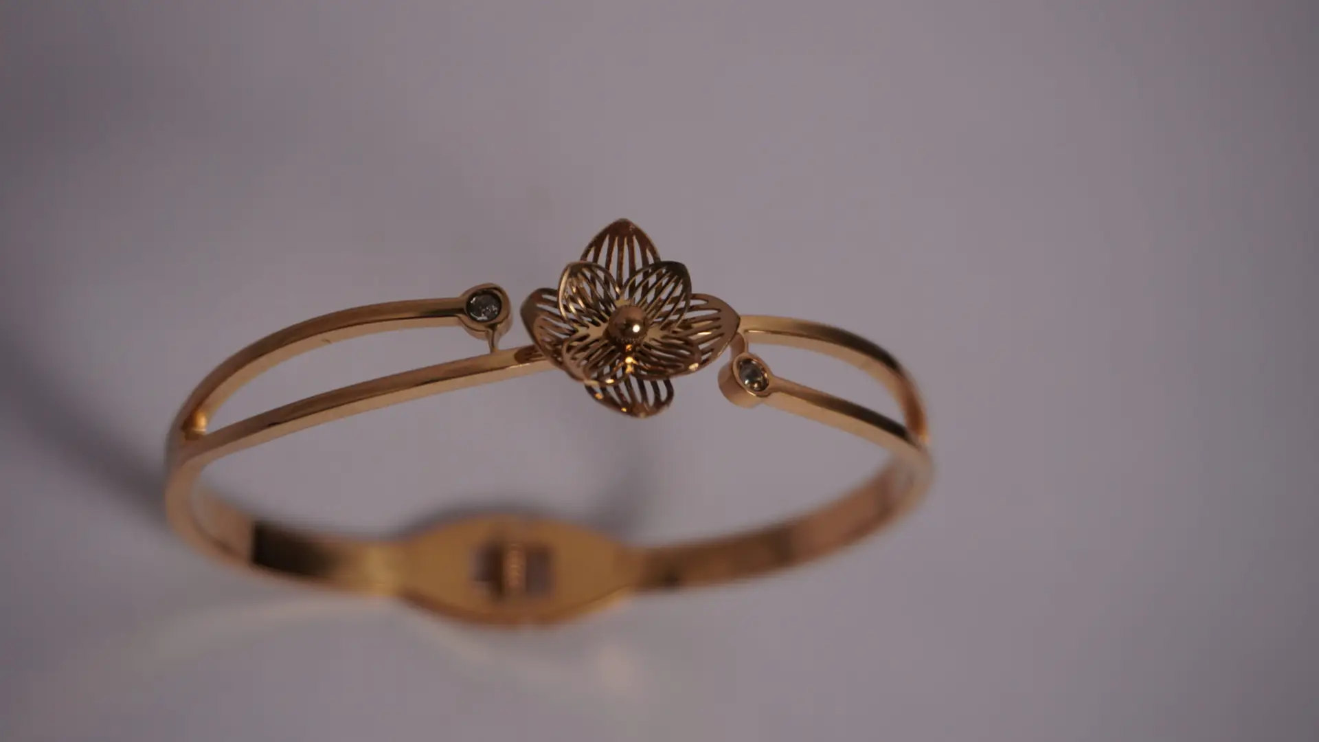 Designer Gold Blossom Bangle Bracelet